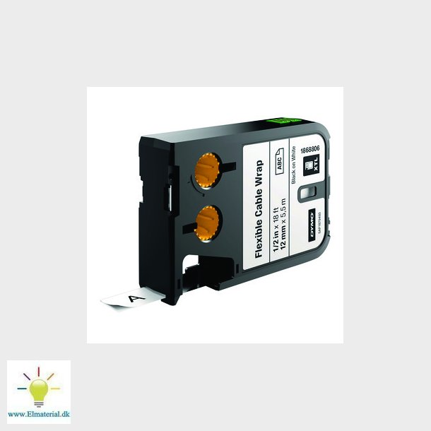 Dymo XTL Tape Nylon 12 mm Sort p Hvid 5,5 m