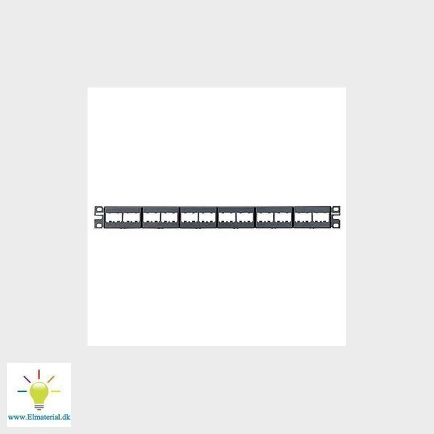 Patchpanel m/kabel aflastning 24 port uden konnekter