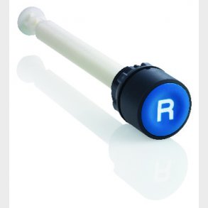 Harmony trykknap for manuel betjening af motorv�rn i bl� med hvidt 