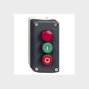 Trykknapbox 2/tryk+LED r�d 230V