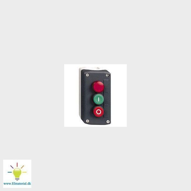 Trykknapbox 2/tryk+LED rd 230V