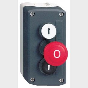 Trykknapbox 2/tryk+ndstop 1xNO 1xNC 1NO