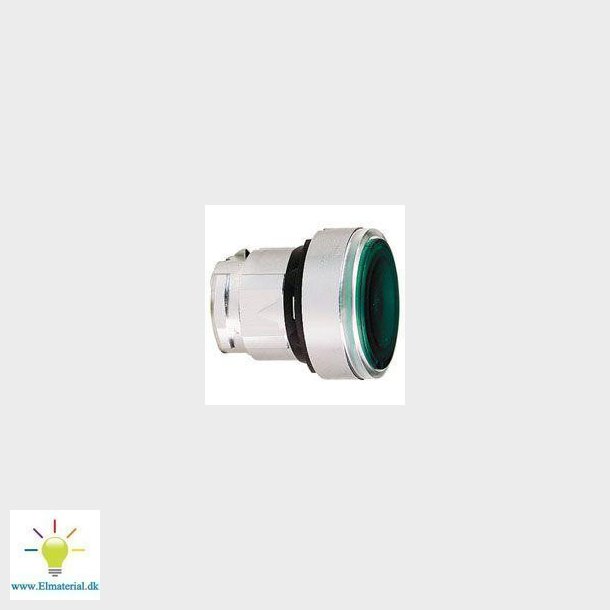 Harmony trykknaphoved i metal for LED med kip-funktion og plan trykflade i grn farve