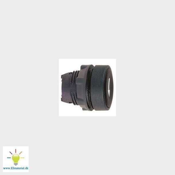 Harmony trykknapshoved i plast med fjeder-retur og plan trykflade i sort farve med hvidt "pil ned"