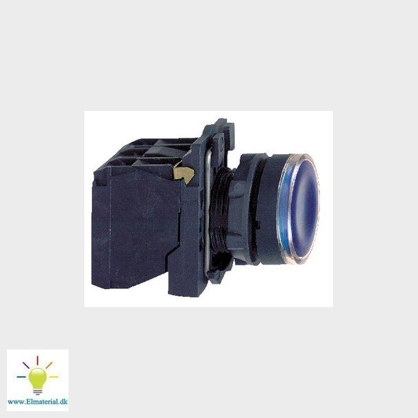 Harmony lampetryk komplet med LED og plan trykflade med fjeder-retur i bl farve 230-240VAC forsynin