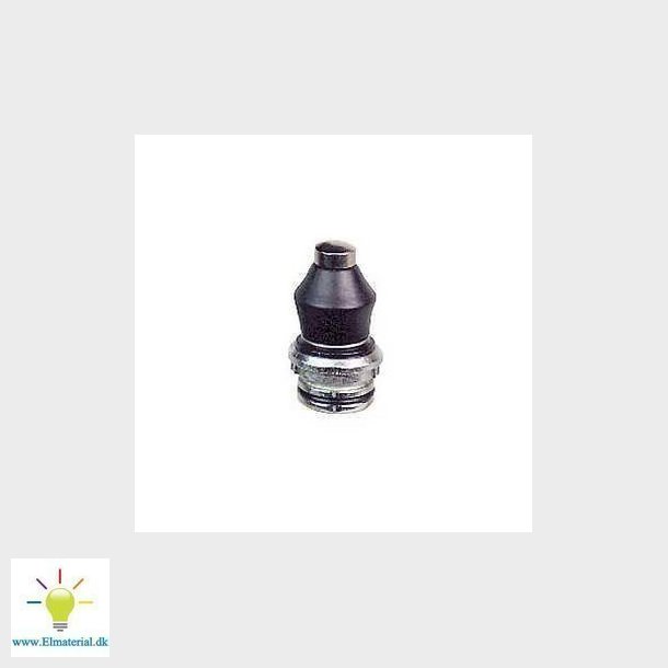 Endestophoved metal stempel m/blg