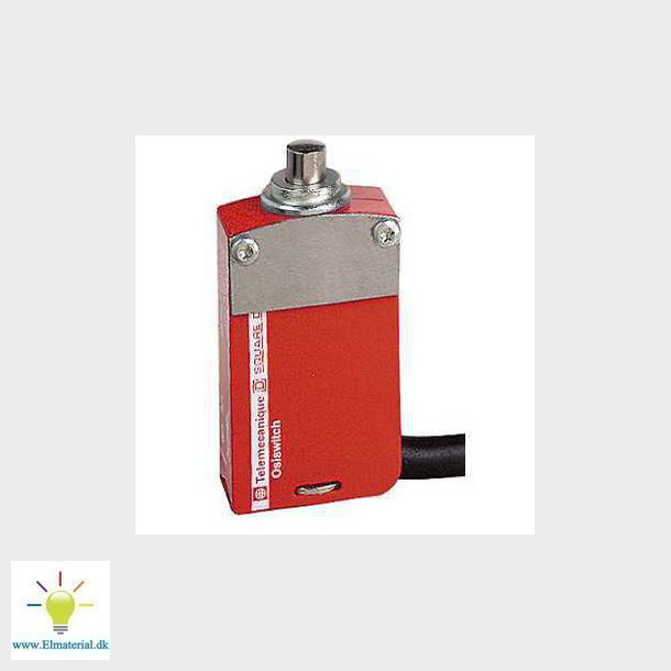 Sikkerhedsendestop metal med stempel 2NC+1NO 5 m kabel