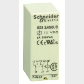 Stikbensrel� 2C/O 8A 12VDC