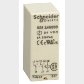 Stikbensrel� 2C/O 8A 24VDC
