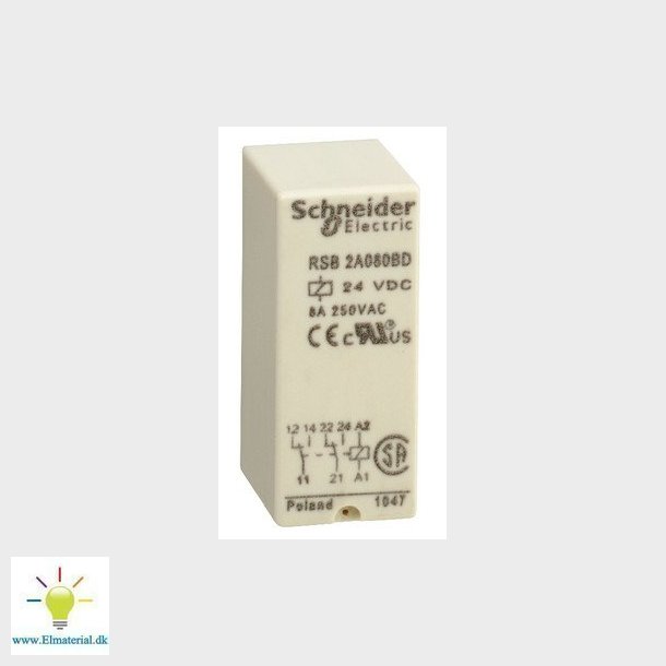 Stikbensrel 2C/O 8A 24VDC