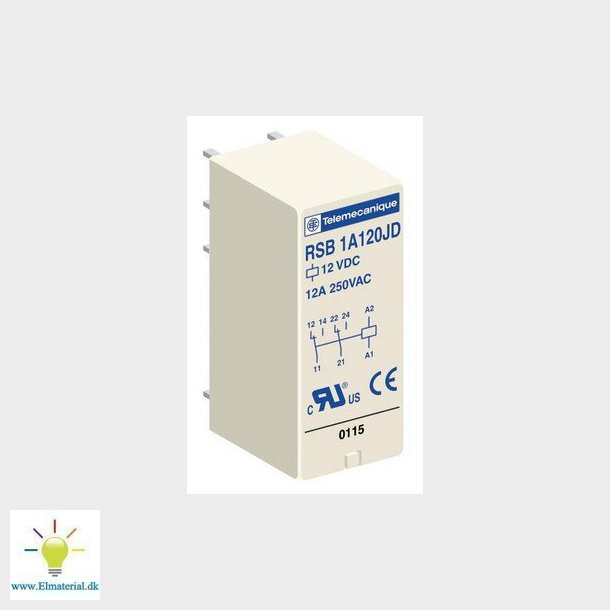 Stikbensrel 1C/O 12A 230VAC