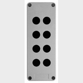 Kunststofbox med 8 �22 huller 85x226mm