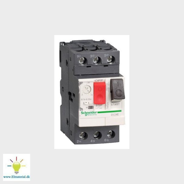 TeSys GV motorvrn GV2ME05, termisk magnetisk, 0.63-1A 0.25kW@400V Icu100kA, trykknap