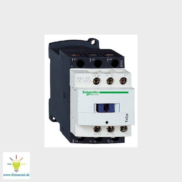 TeSys D kontaktor LC1D12P7, 3P 12A AC-3 5.5kW@400V, 1NO+1NC hjlpe kontakt, 230V 50/60Hz AC spole