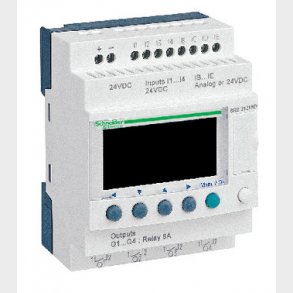 Zelio Logic SR2 Kompakt smart rel� / programmerbar controller 12 I/Os, 24 V DC, med LCD