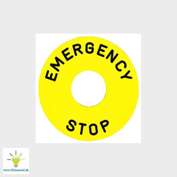 Skilt ZB2BY9330 TEKST:EMERGENCY