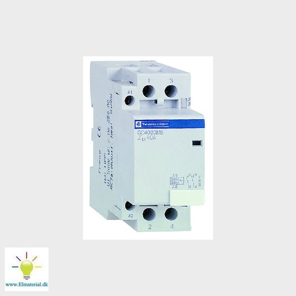 Modulkontaktor 4 polet, 25Astyrespnding 230V AC brede 35mm