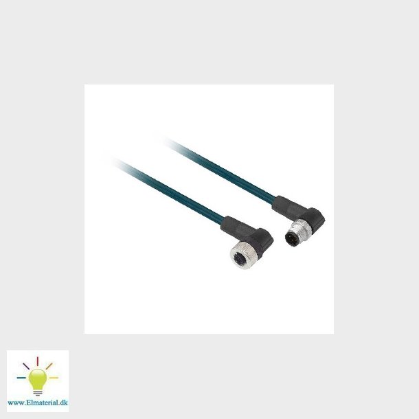 Jumperkabel PUR M12 4-pin hun vinklet /han lige 2 meter