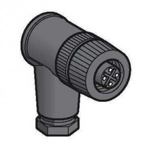 Stik M12 4P kunststof vinkel uden kabel