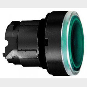 Harmony lampetrykhoved i sort metal for LED med fjeder-retur og plan trykflade i gr�n farve