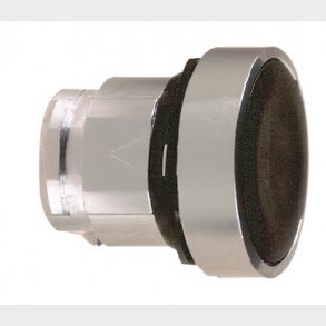 Harmony trykknaphoved i metal med fjeder-retur og plan trykflade i sort farve