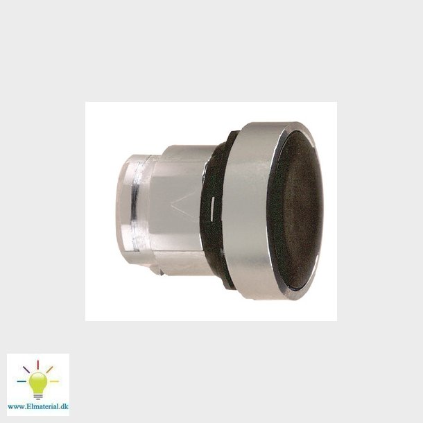 Harmony trykknaphoved i metal med fjeder-retur og plan trykflade i sort farve