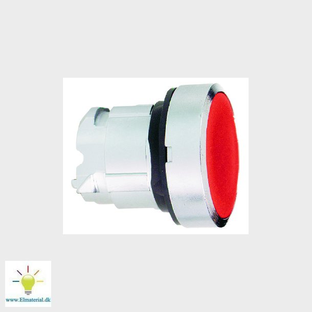 Harmony trykknaphoved i metal med fjeder-retur og plan trykflade i rd farve