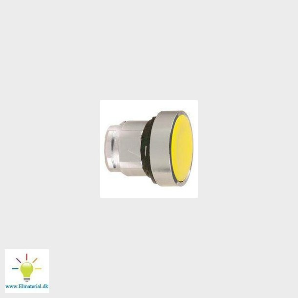 Harmony trykknaphoved i metal med fjeder-retur og plan trykflade i gul farve