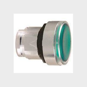 Harmony trykknaphoved i metal for LED med fjeder-retur og is�tning af label under den gr�nne trykfla