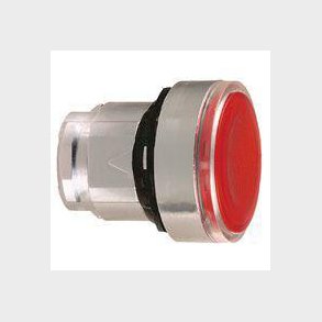 Harmony trykknaphoved i metal for LED med fjeder-retur og is�tning af label under den r�de trykflade