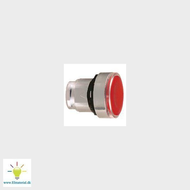 Harmony trykknaphoved i metal for LED med fjeder-retur og istning af label under den rde trykflade