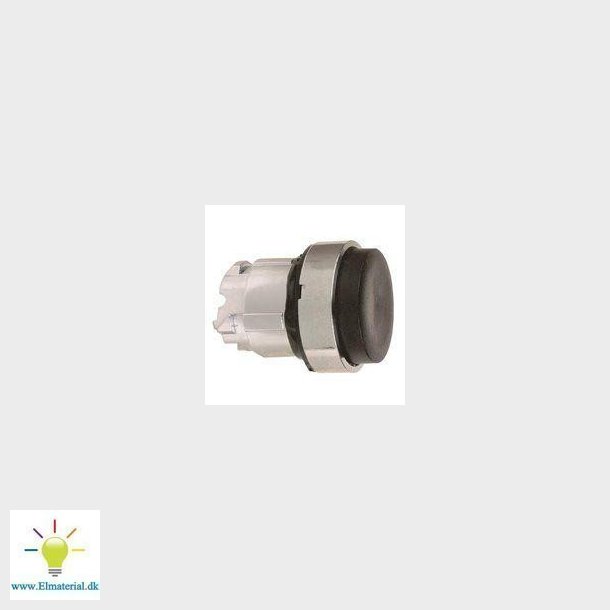 Harmony trykknaphoved i metal med fjeder-retur og ophjet trykflade i sort farve