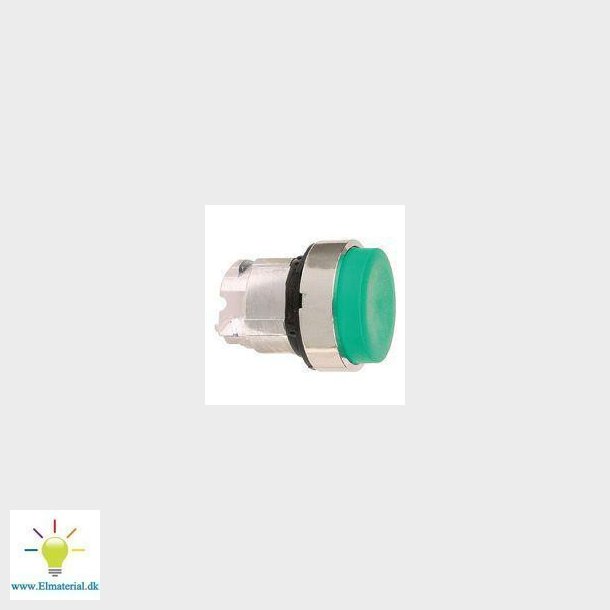 Harmony trykknaphoved i metal med fjeder-retur og ophjet trykflade i grn farve