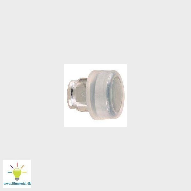 Harmony trykknaphoved i metal med klar silikonehtte og fjeder-retur med ophjet trykflade i sort fa