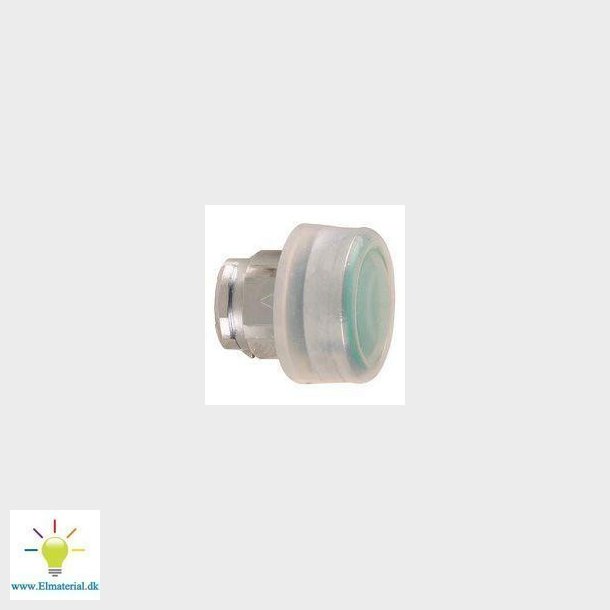 Harmony trykknaphoved i metal med klar silikonehtte og fjeder-retur med ophjet trykflade i grn fa