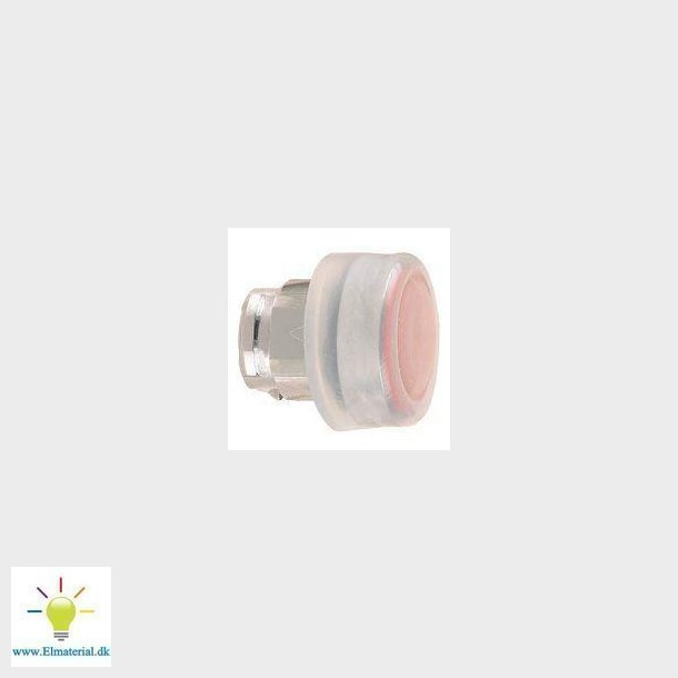 Harmony trykknaphoved i metal med klar silikonehtte og fjeder-retur med ophjet trykflade i rd far