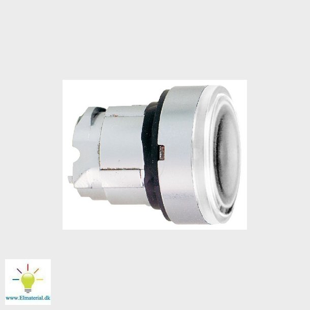 Harmony lampetrykhoved i metal for LED med fjeder-retur og plan trykflade i hvid farve