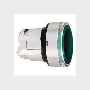 Harmony lampetrykhoved i metal for LED med fjeder-retur og plan trykflade i gr�n farve