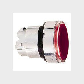 Harmony lampetrykhoved i metal for LED med fjeder-retur og plan trykflade i r�d farve