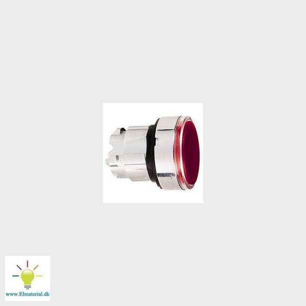 Harmony lampetrykhoved i metal for LED med fjeder-retur og plan trykflade i rd farve