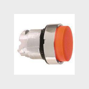 Harmony trykknaphoved i metal med fjeder-retur og oph�jet trykflade i r�d farve