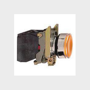 Harmony lampetryk komplet med LED og plan trykflade med fjeder-retur i orange farve 24VAC/DC forsyni