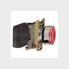 Harmony lampetryk komplet med LED og plan trykflade med fjeder-retur i r�d farve 230-240VAC forsynin