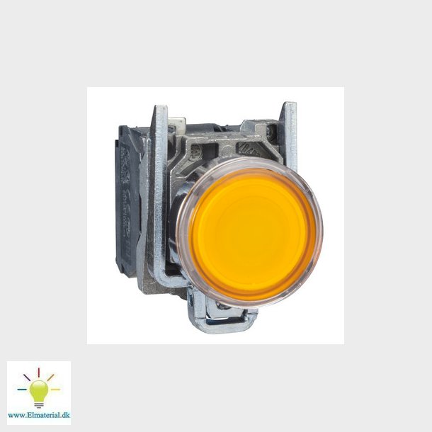 Harmony lampetryk komplet med LED og plan trykflade med fjeder-retur i orange farve 230-240VAC forsy