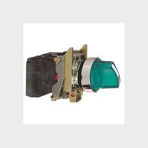 Harmoni vridomkopplare komplett med LED och 2 fasta positioner i grönt 24VAC / DC 1xNO + 1xNC, XB4BK123B5