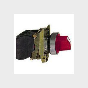 Harmony vridomkopplare komplett med LED och 2 fasta lägen i rött 24VAC / DC 1xNO + 1xNC, XB4BK124B5