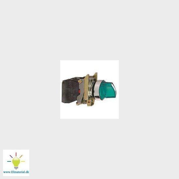 Harmony drejeafbryder komplet med LED og 2 faste positioner i grn 230-240VAC 1xNO+1xNC, XB4BK123M5