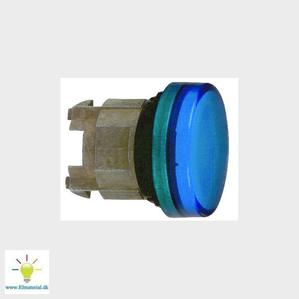 Harmony signallampehoved for LED med linse i bl farve