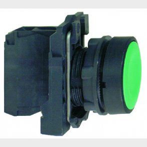 Harmony tryckknapp komplett med fjäderretur och platt tryckknapp i grön färg 1xNO, XB5AA31