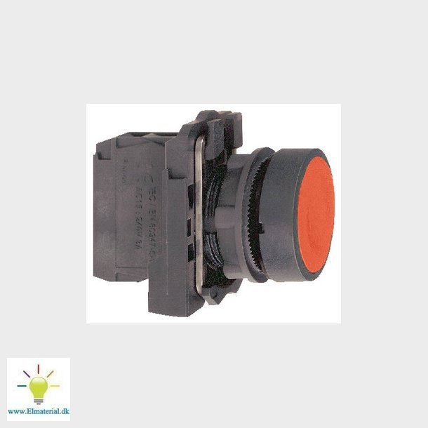 Harmony trykknap komplet med fjeder-retur og plan trykflade i rd farve 1xNC, XB5AA42